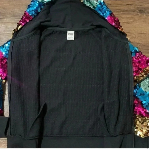 PINK VS FASHION SHOW BLING RAINBOW SEQUINS JACKET - Picture 8 of 11